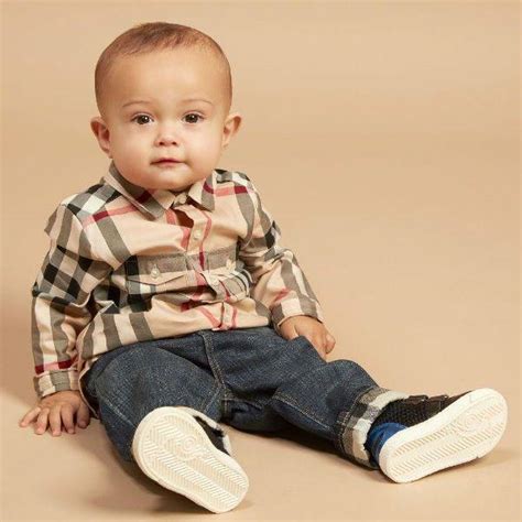 boys' kids burberry shirt|Burberry denim pants baby.